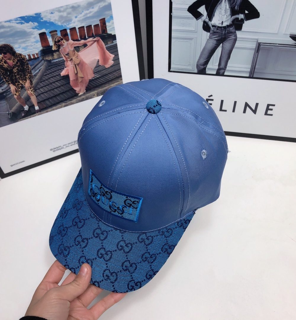 Gucci GG Baseball Hat Blue GG Hat