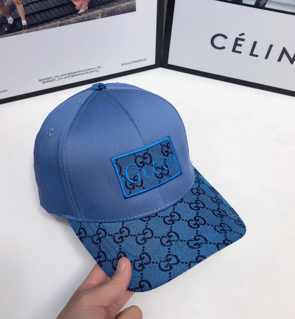 Gucci GG Baseball Hat Blue GG Hat