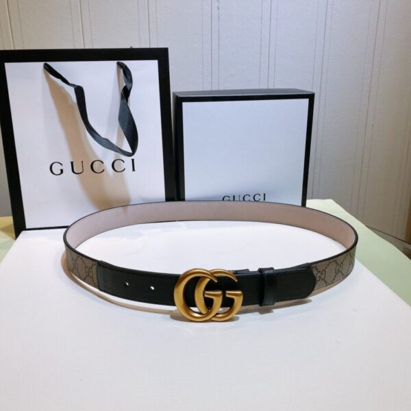 1:1 Replica Gucci GG Belt With Double G Buckle Beige/Black, Women Belt ‎‎625839 92TLT 9769