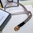 1:1 Replica Gucci GG Belt With Double G Buckle Beige/Black, Women Belt ‎‎625839 92TLT 9769