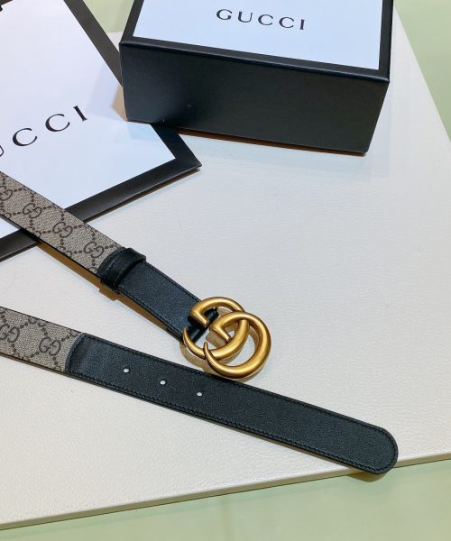 1:1 Replica Gucci GG Belt With Double G Buckle Beige/Black, Women Belt ‎‎625839 92TLT 9769