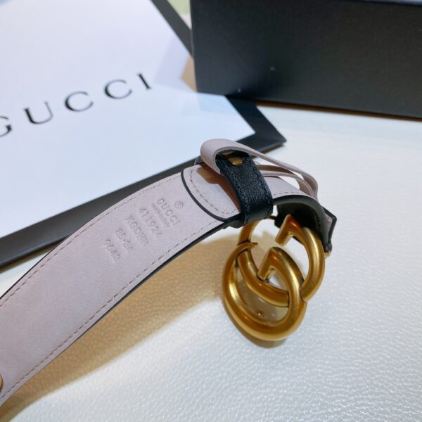 1:1 Replica Gucci GG Belt With Double G Buckle Beige/Black, Women Belt ‎‎625839 92TLT 9769