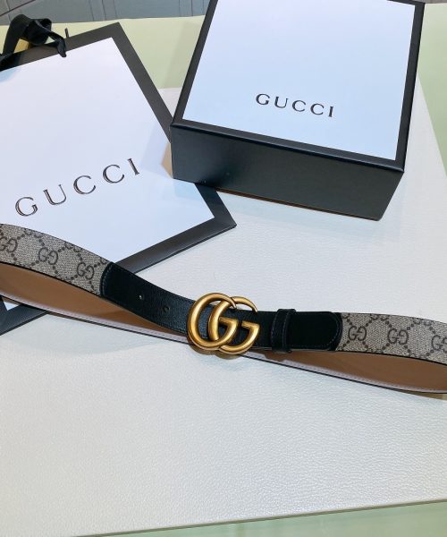 1:1 Replica Gucci GG Belt With Double G Buckle Beige/Black, Women Belt ‎‎625839 92TLT 9769