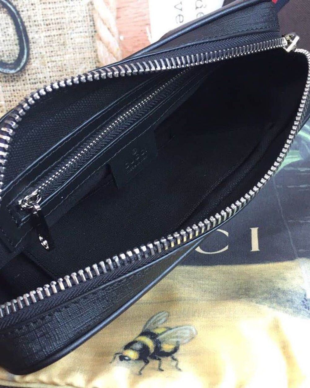 1:1 Replica Gucci GG Black Belt Bag Black/Grey Soft GG Supreme Crafted For Men 9in/24cm GG 474293 K9RRN 1095