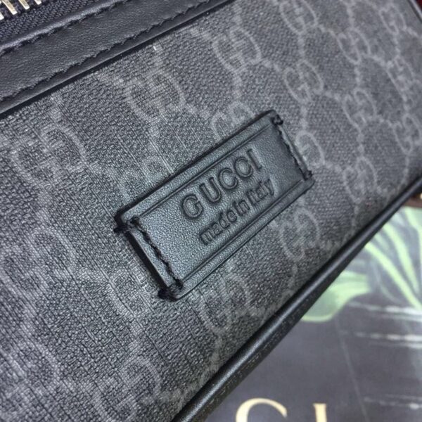 1:1 Replica Gucci GG Black Belt Bag Black/Grey Soft GG Supreme Crafted For Men 9in/24cm GG 474293 K9RRN 1095