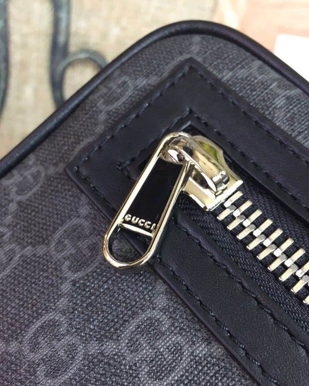 1:1 Replica Gucci GG Black Belt Bag Black/Grey Soft GG Supreme Crafted For Men 9in/24cm GG 474293 K9RRN 1095