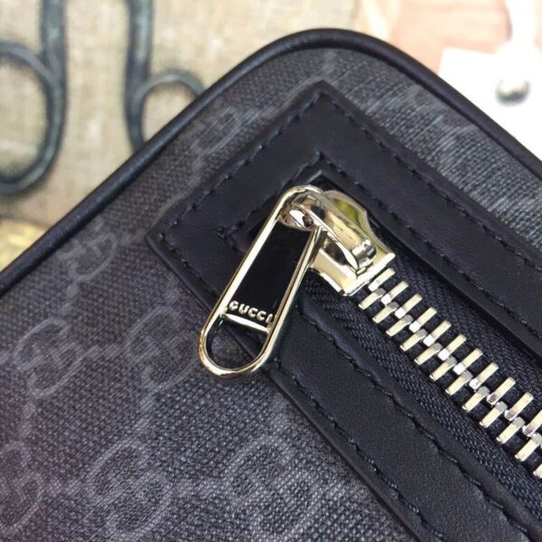 1:1 Replica Gucci GG Black Belt Bag Black/Grey Soft GG Supreme Crafted For Men 9in/24cm GG 474293 K9RRN 1095