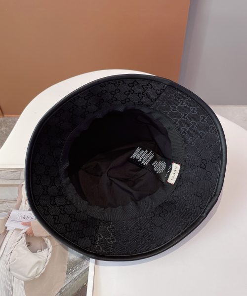 Gucci GG Canvas Bucket Hat With Horsebit Black GG Hat