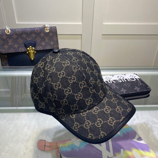 Gucci GG Denim Baseball Hat Black GG Hat