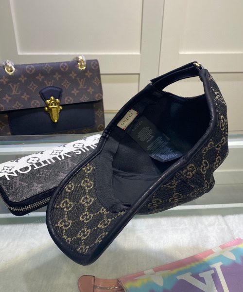 Gucci GG Denim Baseball Hat Black GG Hat