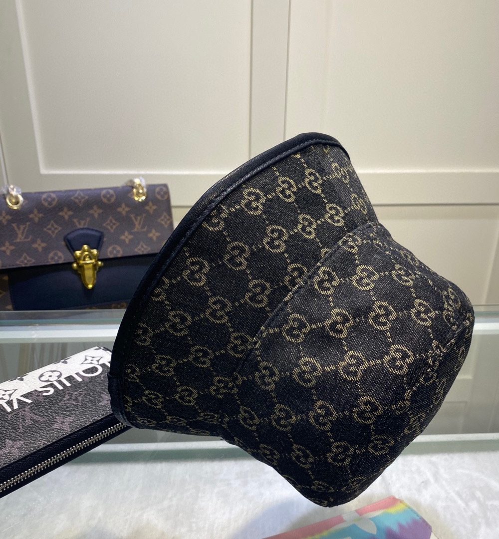 Gucci GG Denim Bucket Hat Black GG Hat