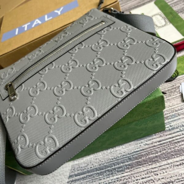1:1 Replica Gucci GG Embossed Bag Grey GG Embossed  For Men 10.2in/26cm GG 406410 1W3CN 1275