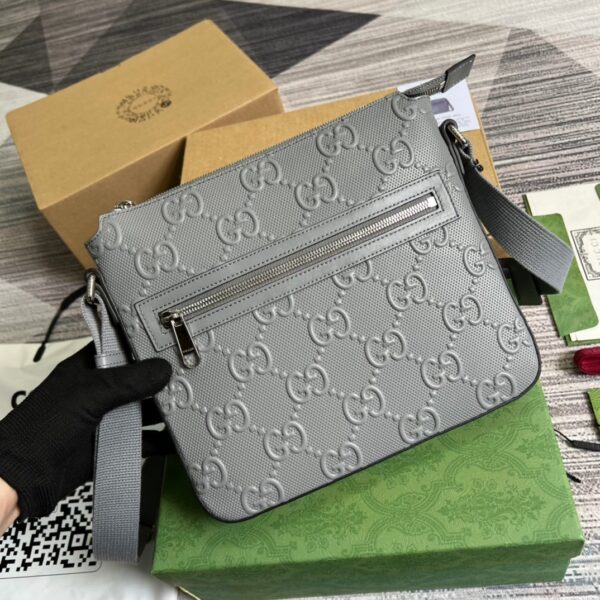 1:1 Replica Gucci GG Embossed Bag Grey GG Embossed  For Men 10.2in/26cm GG 406410 1W3CN 1275