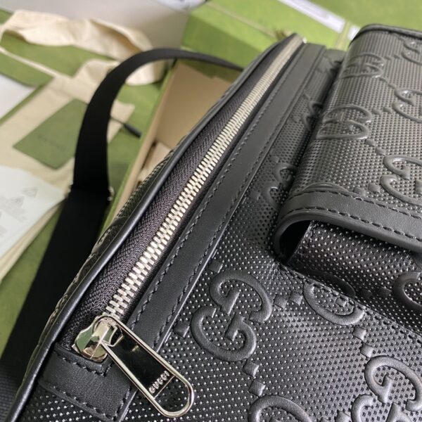 1:1 Replica Gucci GG Embossed Belt Bag Black GG Embossed For Men  11in/28cm GG 645093 1W3CN 1000