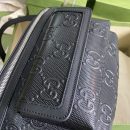 1:1 Replica Gucci GG Embossed Belt Bag Black GG Embossed For Men  11in/28cm GG 645093 1W3CN 1000
