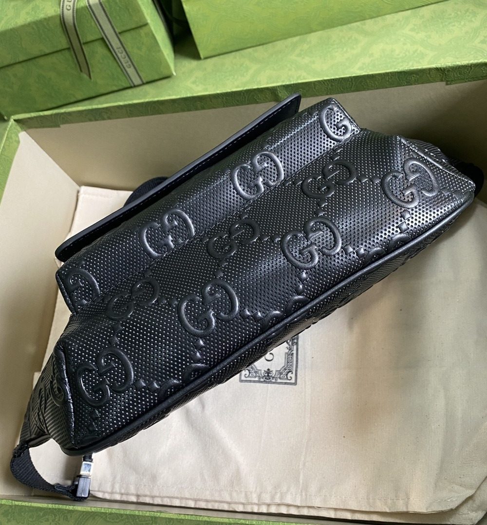 1:1 Replica Gucci GG Embossed Belt Bag Black GG Embossed For Men  11in/28cm GG 645093 1W3CN 1000
