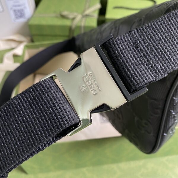 1:1 Replica Gucci GG Embossed Belt Bag Black GG Embossed For Men  11in/28cm GG 645093 1W3CN 1000