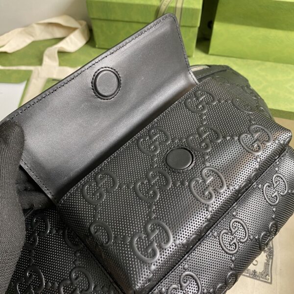 1:1 Replica Gucci GG Embossed Belt Bag Black GG Embossed For Men  11in/28cm GG 645093 1W3CN 1000