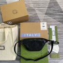 1:1 Replica Gucci GG Embossed Belt Bag Black GG Embossed For Men  9.1in/23cm GG 658582 1W3CN 1000
