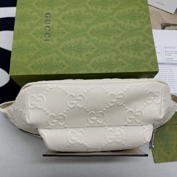 1:1 Replica Gucci GG Embossed Belt Bag White GG Embossed For Men  11in/28cm GG
