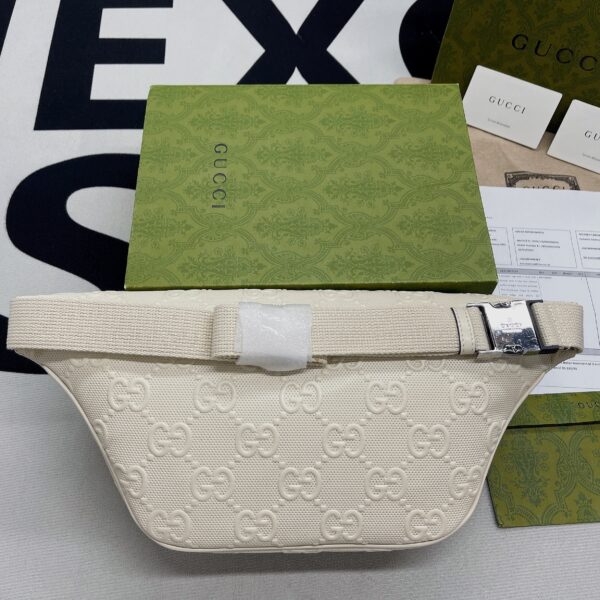 1:1 Replica Gucci GG Embossed Belt Bag White GG Embossed For Men  11in/28cm GG