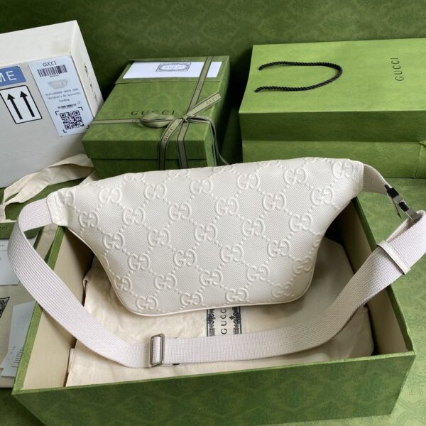 1:1 Replica Gucci GG Embossed Belt Bag White GG Embossed For Men  11in/28cm GG