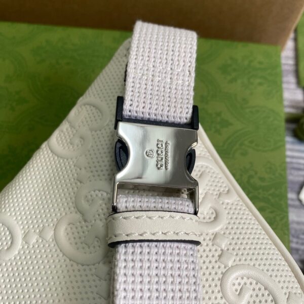1:1 Replica Gucci GG Embossed Belt Bag White GG Embossed For Men  9.1in/23cm GG 658582 1W3CN 9022
