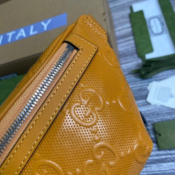 1:1 Replica Gucci GG Embossed Belt Bag Yellow GG Embossed For Men  9.1in/23cm GG