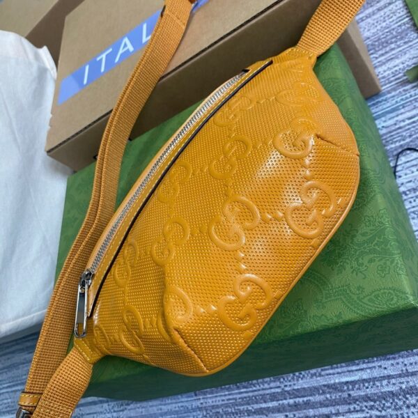 1:1 Replica Gucci GG Embossed Belt Bag Yellow GG Embossed For Men  9.1in/23cm GG