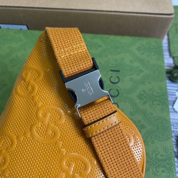 1:1 Replica Gucci GG Embossed Belt Bag Yellow GG Embossed For Men  9.1in/23cm GG