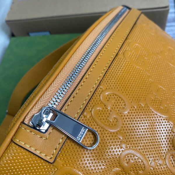 1:1 Replica Gucci GG Embossed Belt Bag Yellow GG Embossed For Men  9.1in/23cm GG