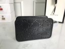 1:1 Replica Gucci GG Embossed Cosmetic Case Black GG Embossed For Men  9in/23cm GG495
