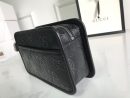 1:1 Replica Gucci GG Embossed Cosmetic Case Black GG Embossed For Men  9in/23cm GG495