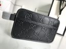 1:1 Replica Gucci GG Embossed Cosmetic Case Black GG Embossed For Men  9in/23cm GG495