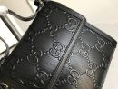 1:1 Replica Gucci GG Embossed Messenger Bag Black GG Embossed For Men 8.1in/20.5cm GG 625782 1W3AN 1000465