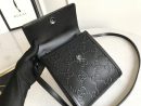 1:1 Replica Gucci GG Embossed Messenger Bag Black GG Embossed For Men 8.1in/20.5cm GG 625782 1W3AN 1000465
