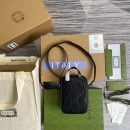 1:1 Replica Gucci GG Embossed Mini Bag Black GG Embossed For Men 6.7in/17cm GG 658553 1W3AN 1000