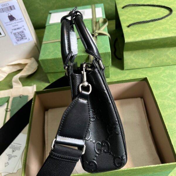 1:1 Replica Gucci GG Embossed Mini Tote Bag Black GG Embossed For Men  7.9in/20cm GG 696010 1W3CN 1000