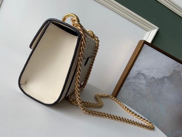 1:1 Replica Gucci GG Embossed Padlock Shoulder Bag White Milky For Women 8in/20cm