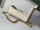 1:1 Replica Gucci GG Embossed Padlock Shoulder Bag White Milky For Women 8in/20cm