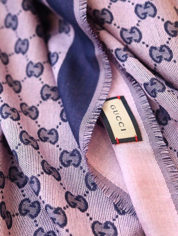 Gucci GG Jacquard Cotton Stole Scarf Pink 87in/220cm