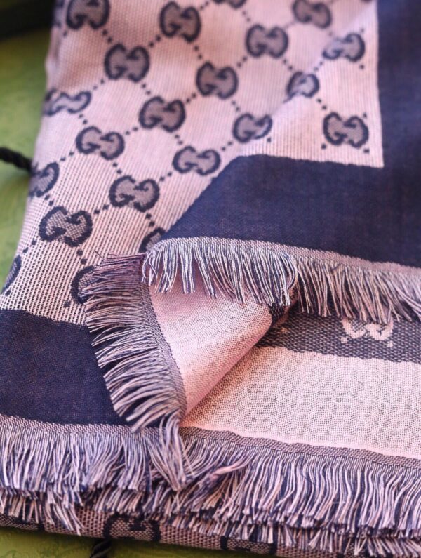 Gucci GG Jacquard Cotton Stole Scarf Pink 87in/220cm