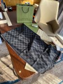 Gucci GG Lamé Lacquard Stole Scarf Black 71in/180cm 