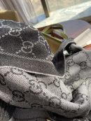 Gucci GG Lamé Lacquard Stole Scarf Black 71in/180cm 