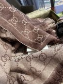 Gucci GG Lamé Lacquard Stole Scarf Brown 71in/180cm 