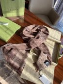 Gucci GG Lamé Lacquard Stole Scarf Brown 71in/180cm 