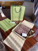 Gucci GG Lamé Lacquard Stole Scarf Brown 71in/180cm 