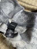 Gucci GG Lamé Lacquard Stole Scarf Light Grey 71in/180cm 