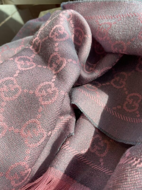 Gucci GG Lamé Lacquard Stole Scarf Pink 71in/180cm 