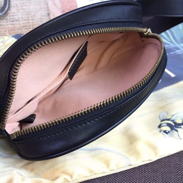 1:1 Replica Gucci GG Marmont Belt Bag Black For Women 7in/18cm GG 476434